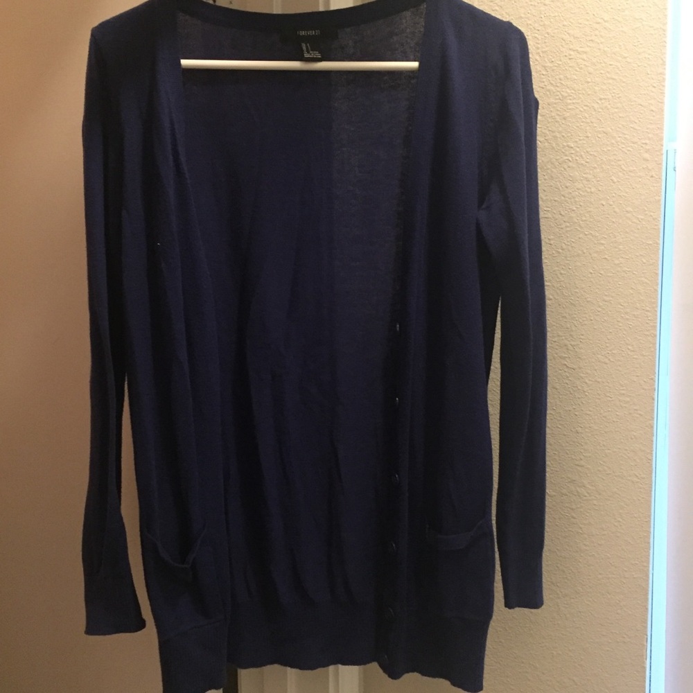 Forever 21 dark blue cardigan